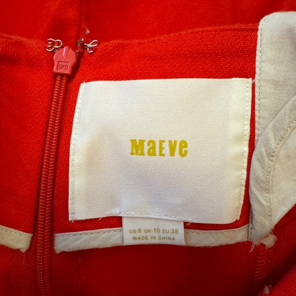 Red/Orange Anthropologie Maeve Red Bow Sheath Mini Dress | Size 6 - Picture 4 of 9